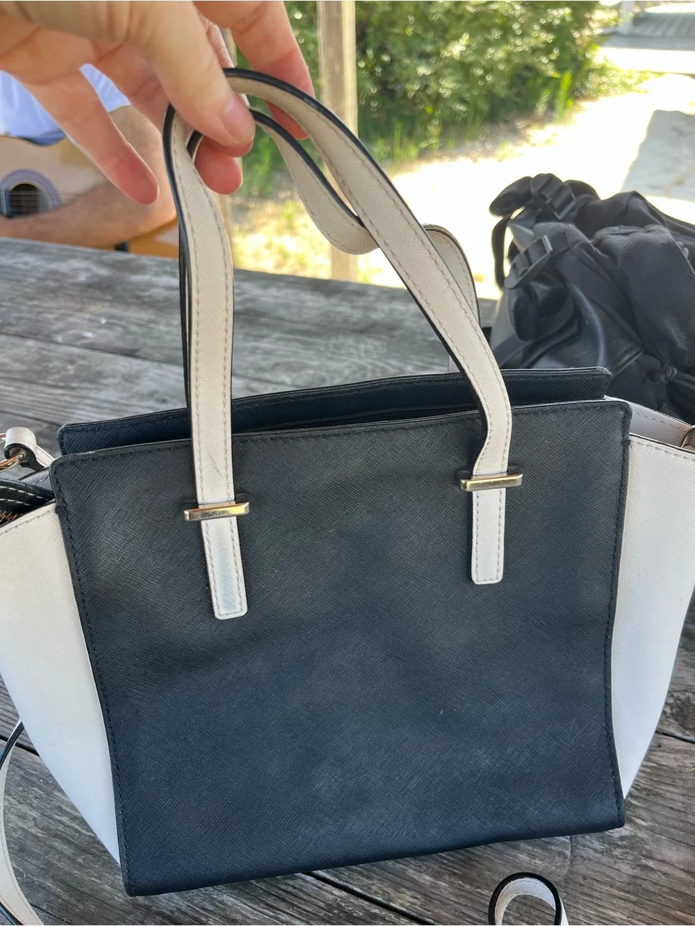 kate spade Black and White Leather Tote